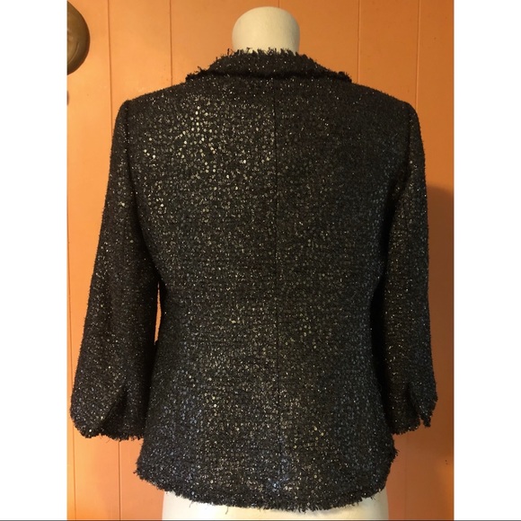 NWT Chico’s Noelle Goldie Tweed Black Sequined Blazer S - Picture 4 of 13